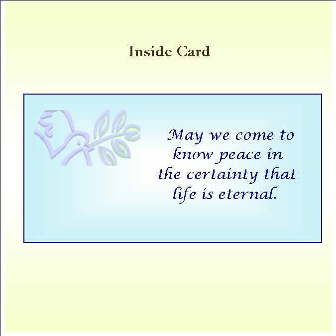 Dove of Peace Inside Card