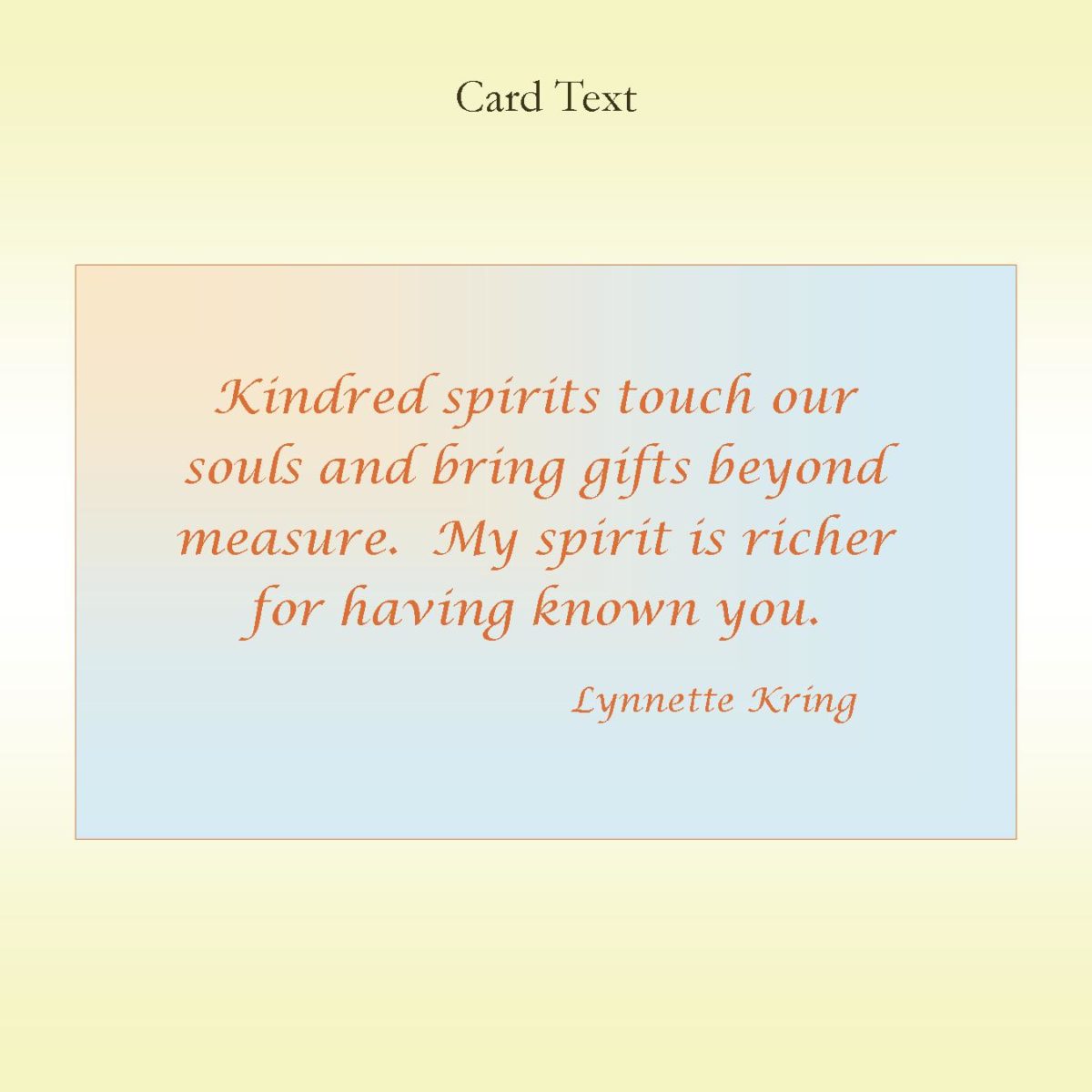 Kindred Spirits Inside Card