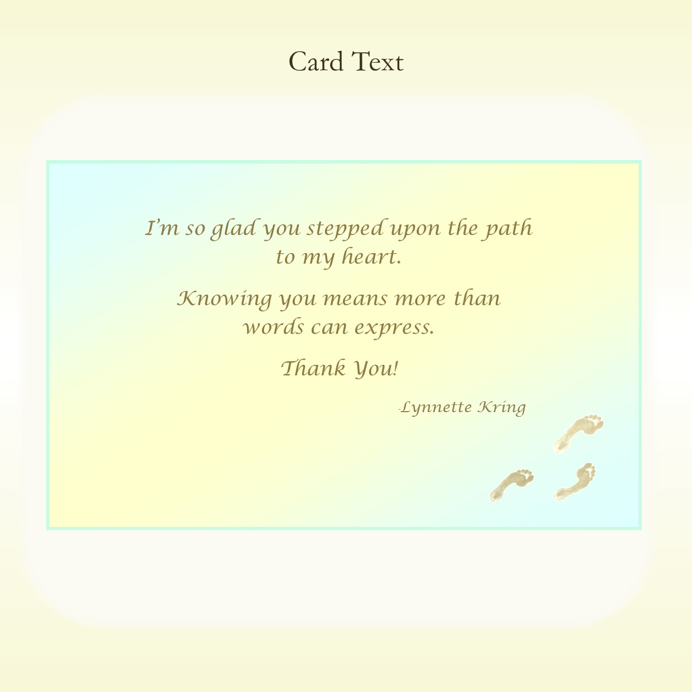 Knowing You Keepsake